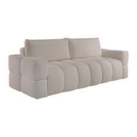 SOFA 3-Sitzer mit Schlaffunktion - Bouclé - Stoff - Cremefarben - ISSORO II - Beige, Textil (252/107/107cm) - Vente-Unique