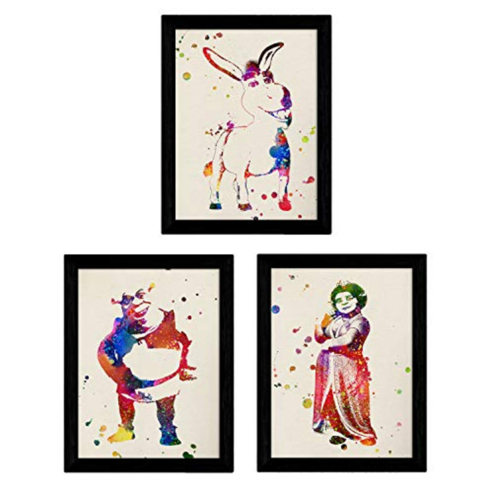 POSTER Set Mit 3 Shrek Film Set A3 Rahmenlos - Klar, Papier (29.7/5/42cm) - Nacnic