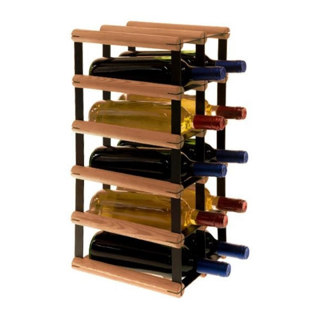 WEINREGAL Vinotega Mod Metal 52,5x22,5x24,5 cm 2x5 Flaschen Massives Kiefernholz Braun Geölt - Braun, Holz (22.5/52.5/24.5cm) - PROREGAL