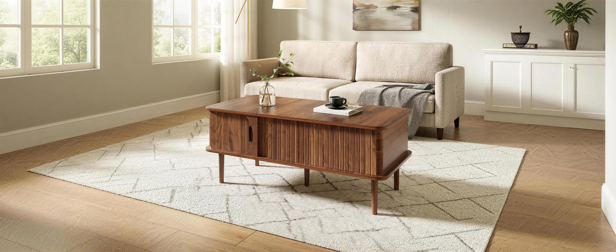 COUCHTISCH höhenverstellbar walnuss - Walnussfarben, Holzwerkstoff (48/100/55.5cm)