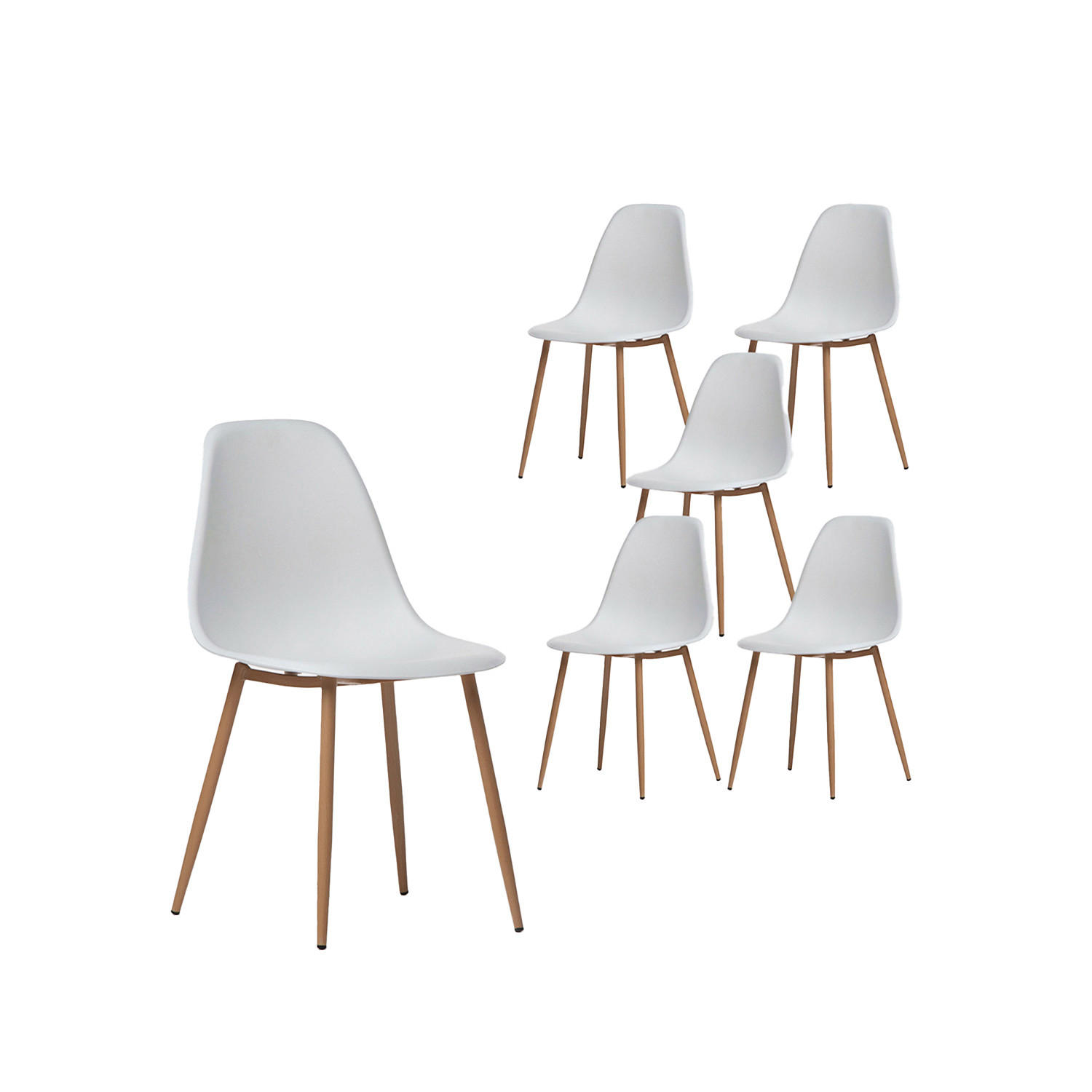 GARTENSTUHL Nina Weiß 45 cm x 80 cm 6er-Set - Weiß, Kunststoff (45/80/53cm) - Klast Home