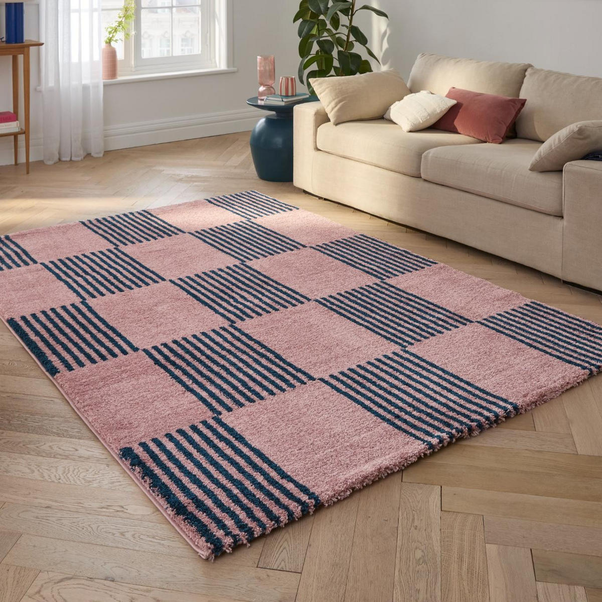 TEPPICH vintage mit blumenmuster blau Groovy 200x280 cm - Blau, Textil (200/280cm) - Nazar Rugs