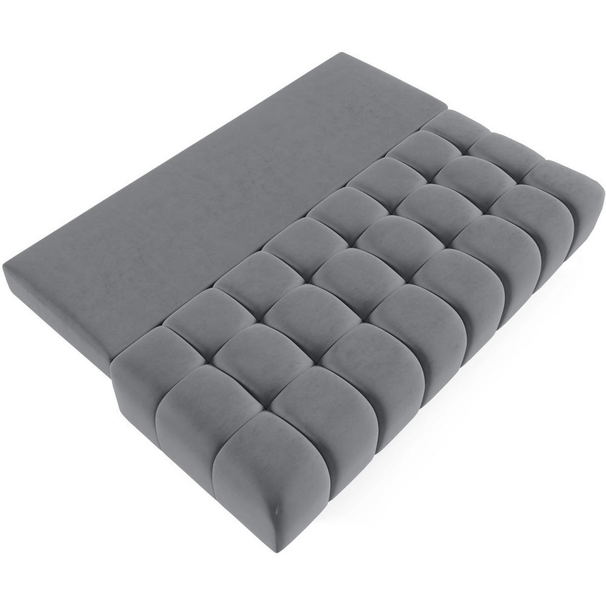 SCHLAFSOFA Bergen im Veloursstoff, Hellgrau - Hellgrau/Schwarz, Textil (197/93/100cm) - Beautysofa