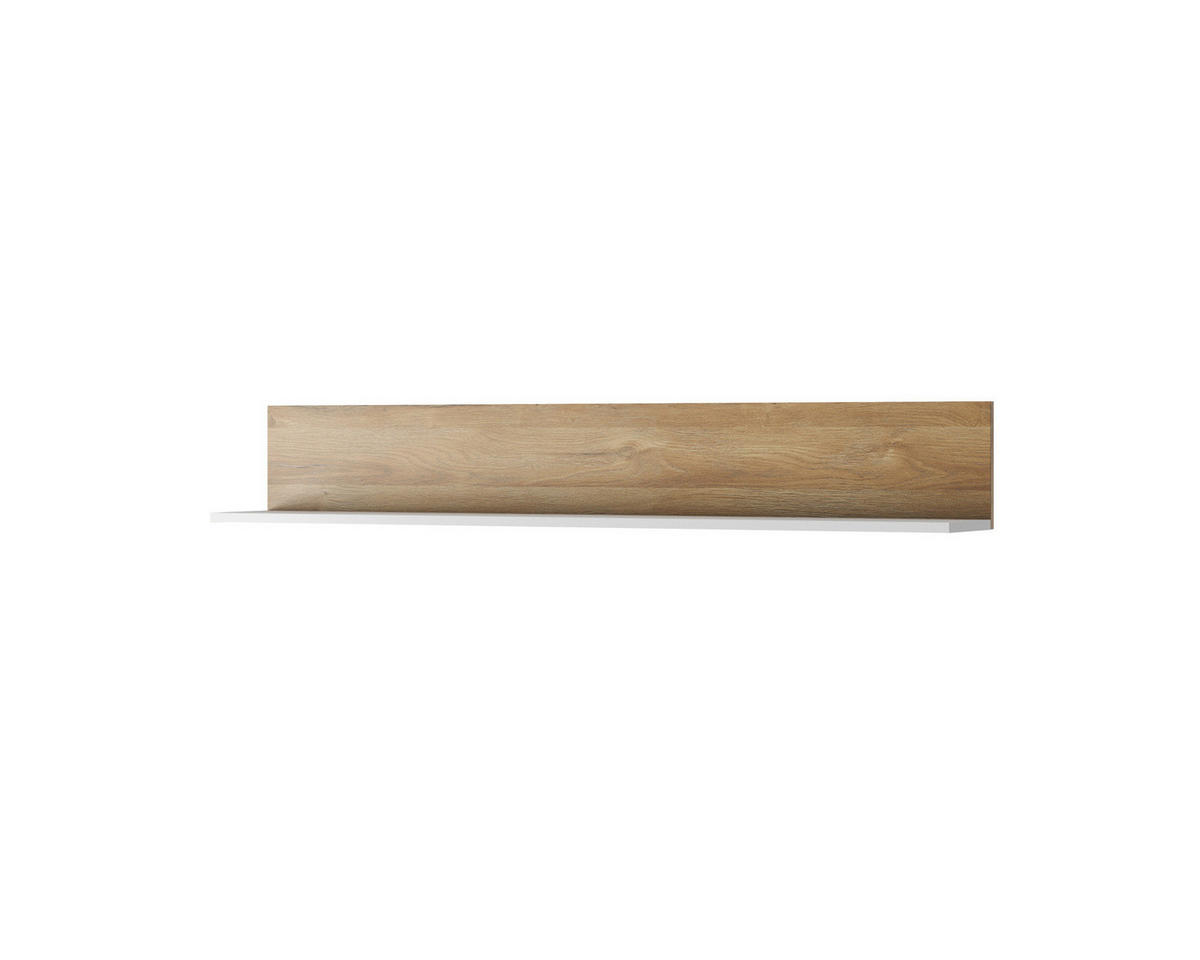 WOHNWAND Panzo 4-teilig Eiche Grandson / Weiß - Grifflos - Eichefarben/Weiß, Holzwerkstoff (260/171/44cm) - Ravio