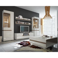 WOHNZIMMER-SET 6-TLG. Legnica-129 - Weiß, Holzwerkstoff (322/195/42cm) - Lomado