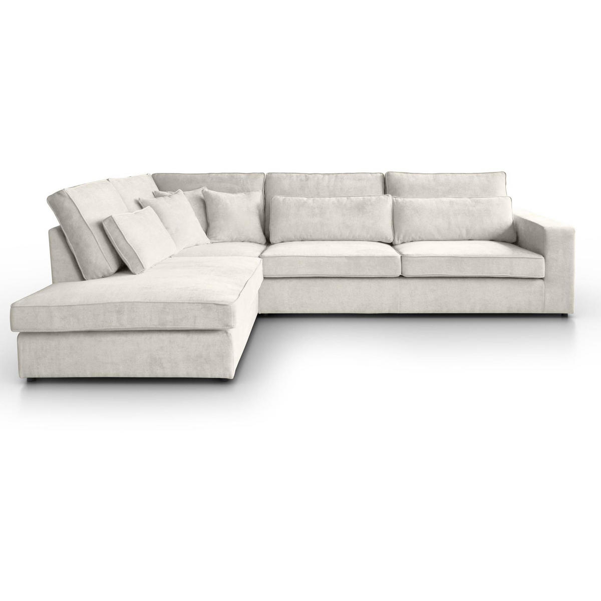 ECKSOFA Parma ohne Schlaffunktion beige links - Beige/Schwarz, Textil (314/224cm) - Beautysofa