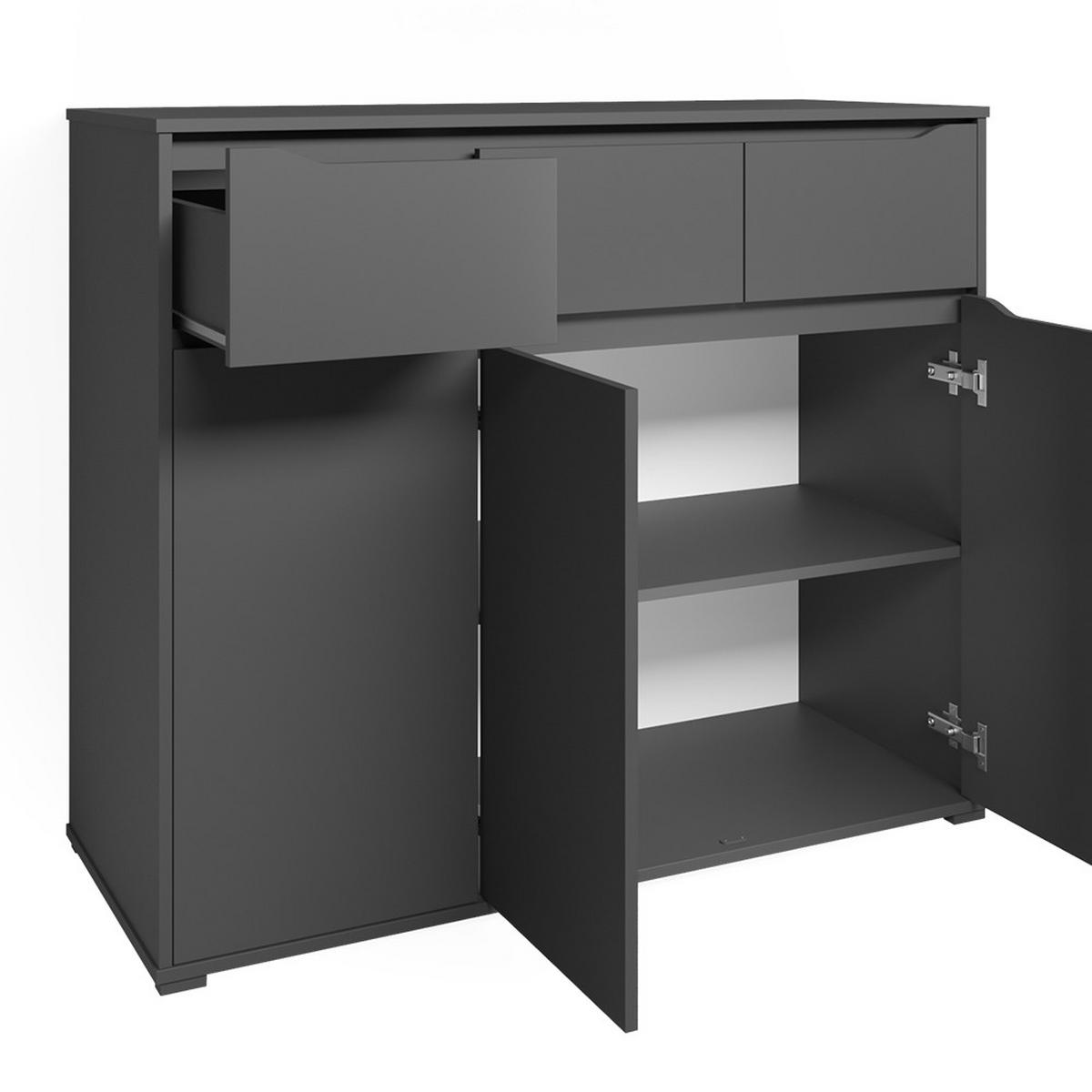 KOMMODE Ruben Anthrazit 120 x 101.6 cm - Anthrazit, Holzwerkstoff (48/101.6/120cm) - Vicco