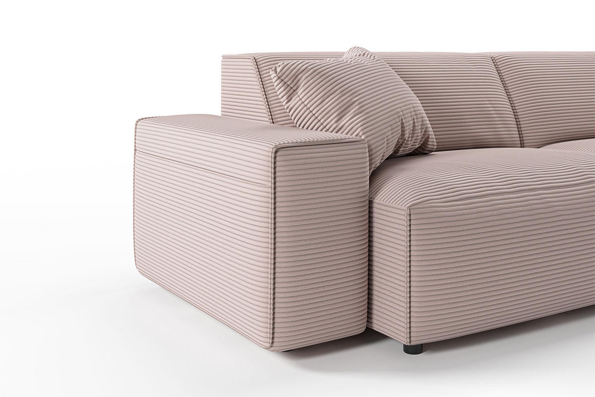 SOFA RANI Pink Cord - Pink/Schwarz, Kunststoff/Textil (256/71/101cm) - KAWOLA