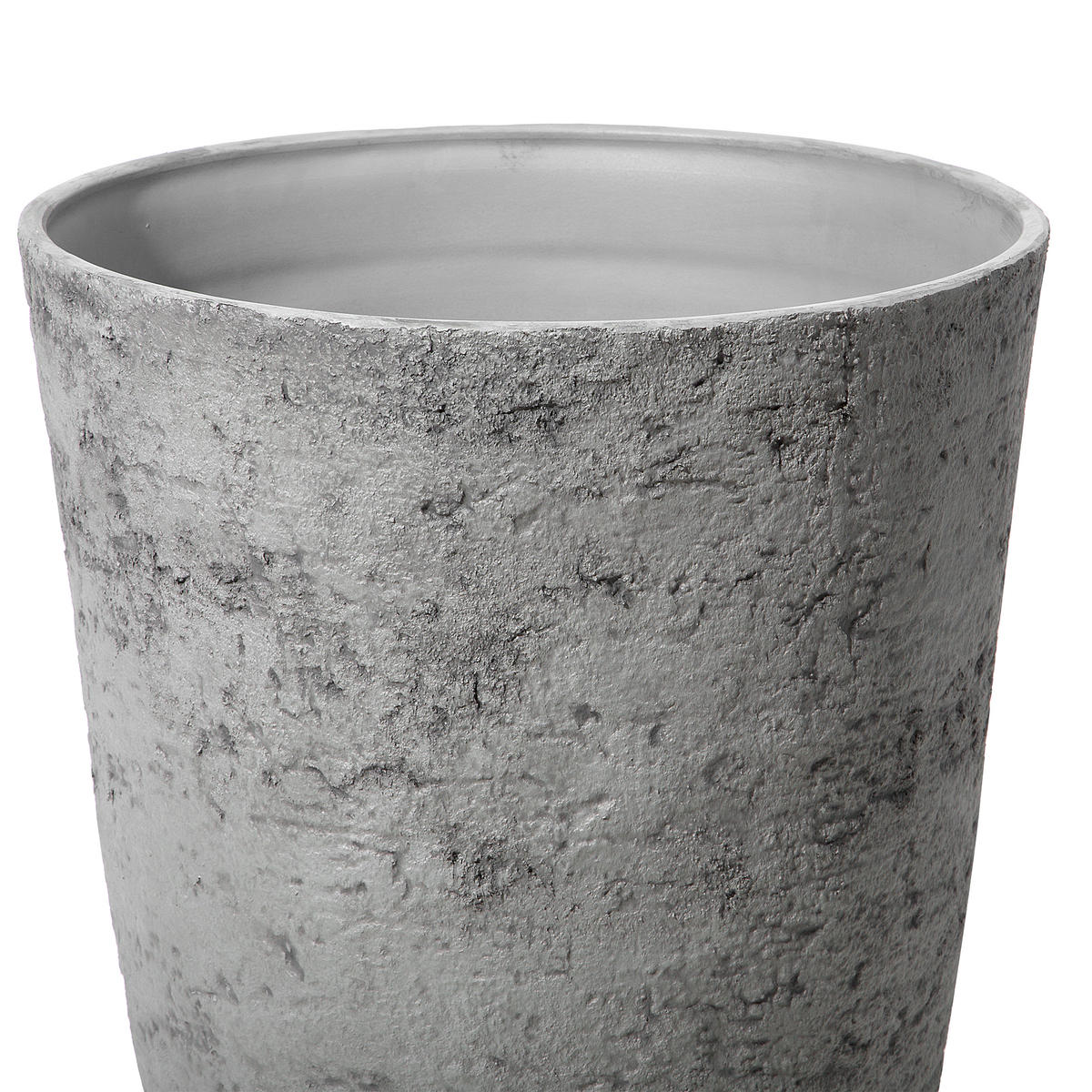 BLUMENTOPF grau rund 35/35/50 cm Camia - Grau, Stein (50cm) - Beliani