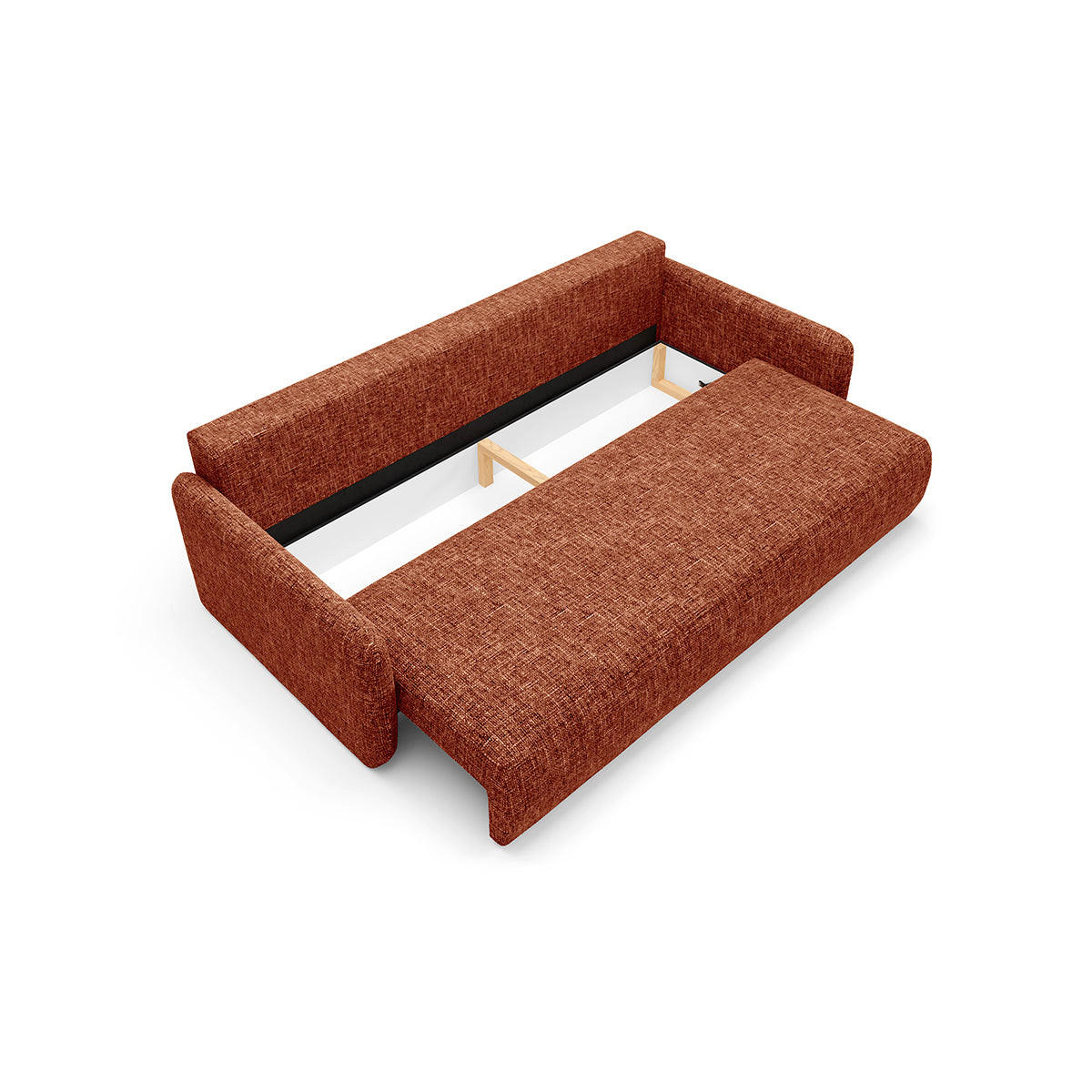 SOFA Lazare 3 Sitzplätze Terracotta - Orange, Holz (217/86/102cm) - Petits-meubles