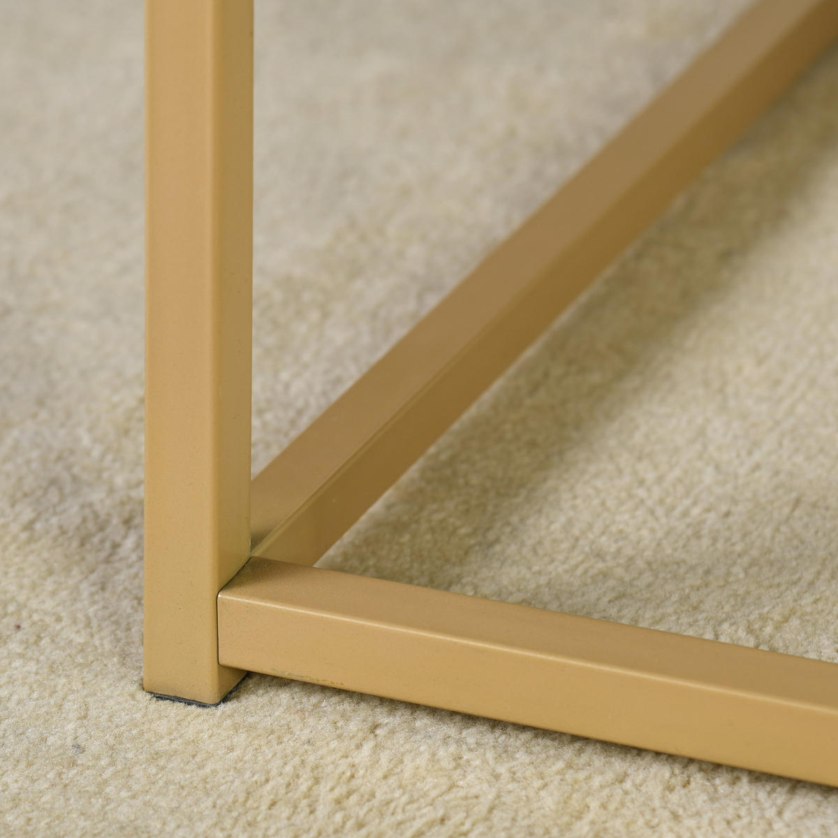 COUCHTISCH quadratisch Marmorimitation goldener Stahlrahmen - Schwarz/Weiß, Holz/Metall (80/80/34cm) - Urban Meuble