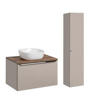KOUPELNOVÝ NÁBYTEK 80cm Éros 2er-Set Krtek - šedohnědá, kompozitní dřevo (80/48/46cm) - Petits-meubles
