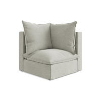 SOFAELEMENT Samt Stoff Grau - Hellgrau/Schwarz, Holzwerkstoff/Kunststoff (90/77/90cm) - Makamii