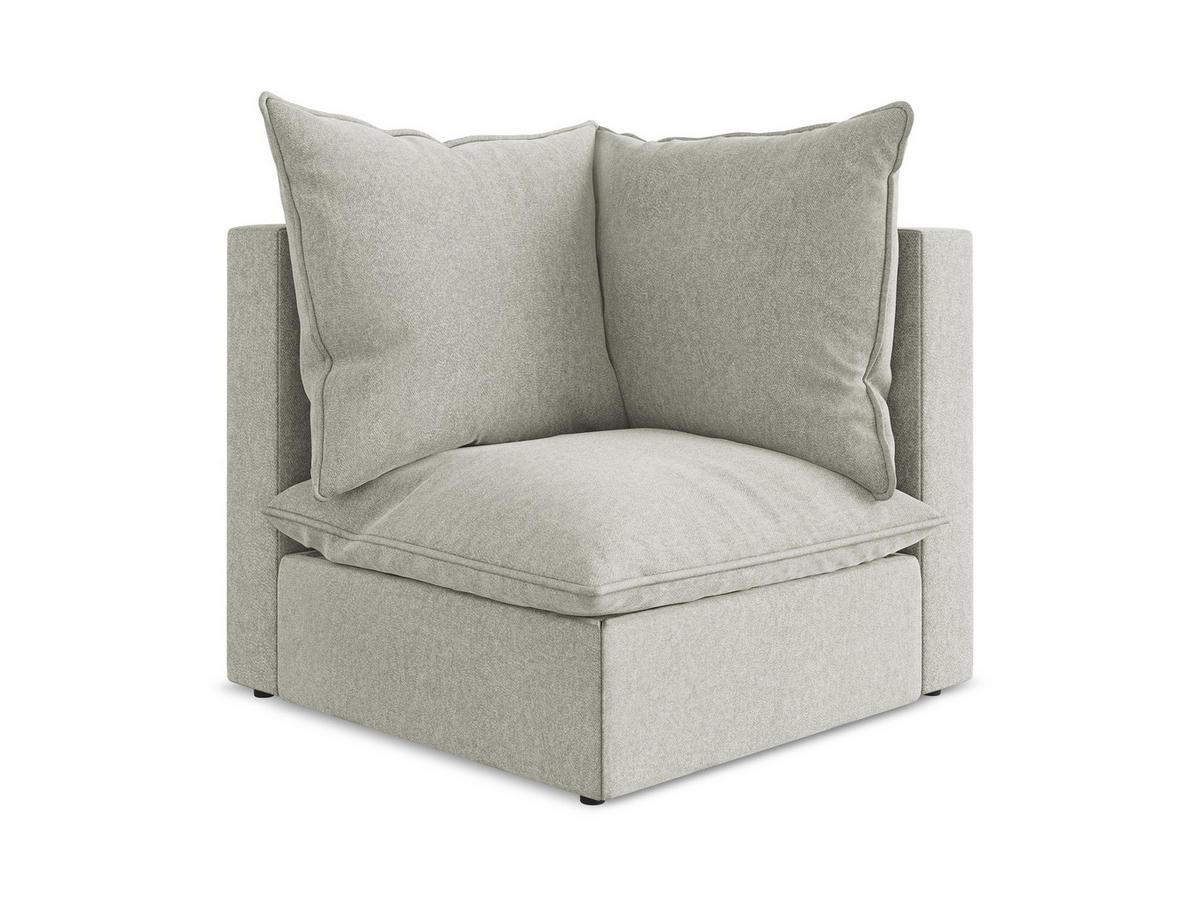 SOFAELEMENT Samt Stoff Grau - Hellgrau/Schwarz, Holzwerkstoff/Kunststoff (90/77/90cm) - Makamii