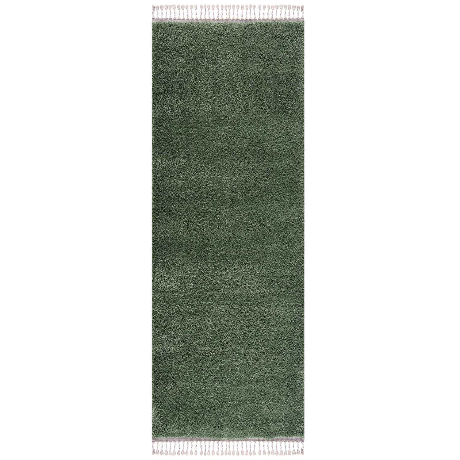 HOCHFLOR-TEPPICH Shaggy Pulpy 100 Grün 80x300 cm - Grün, Textil (80/300cm) - carpet city