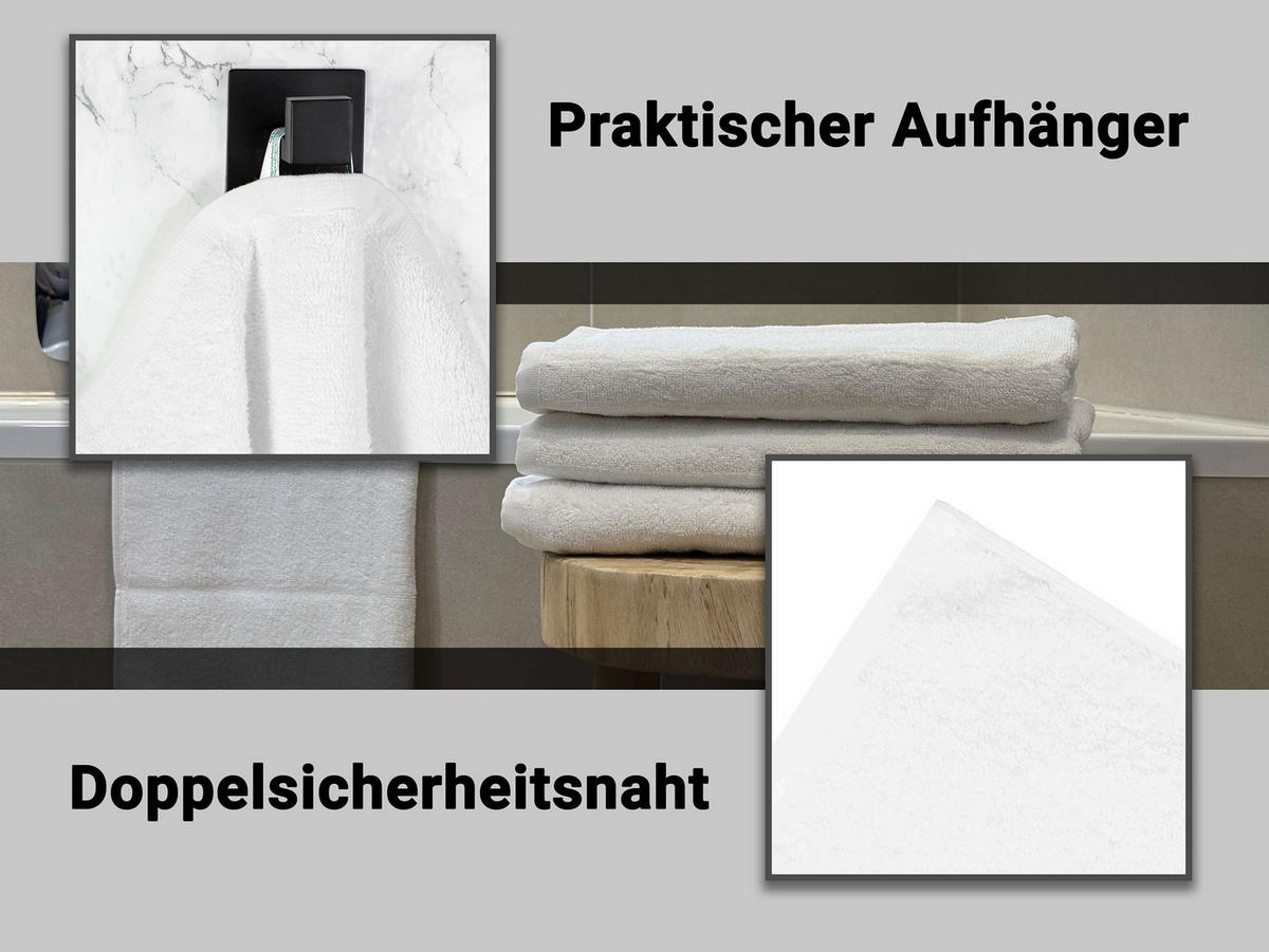 HANDTÜCHER, 10er-Set, 50x100 cm, 100% Baumwolle, Weiß - Weiß, Textil (50/100cm) - Zollner
