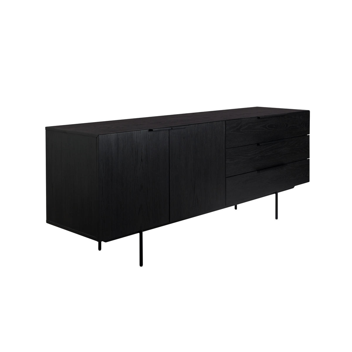 SIDEBOARD Travis Schwarz - Schwarz, Holzwerkstoff (180/70.5/45cm) - Zuiver