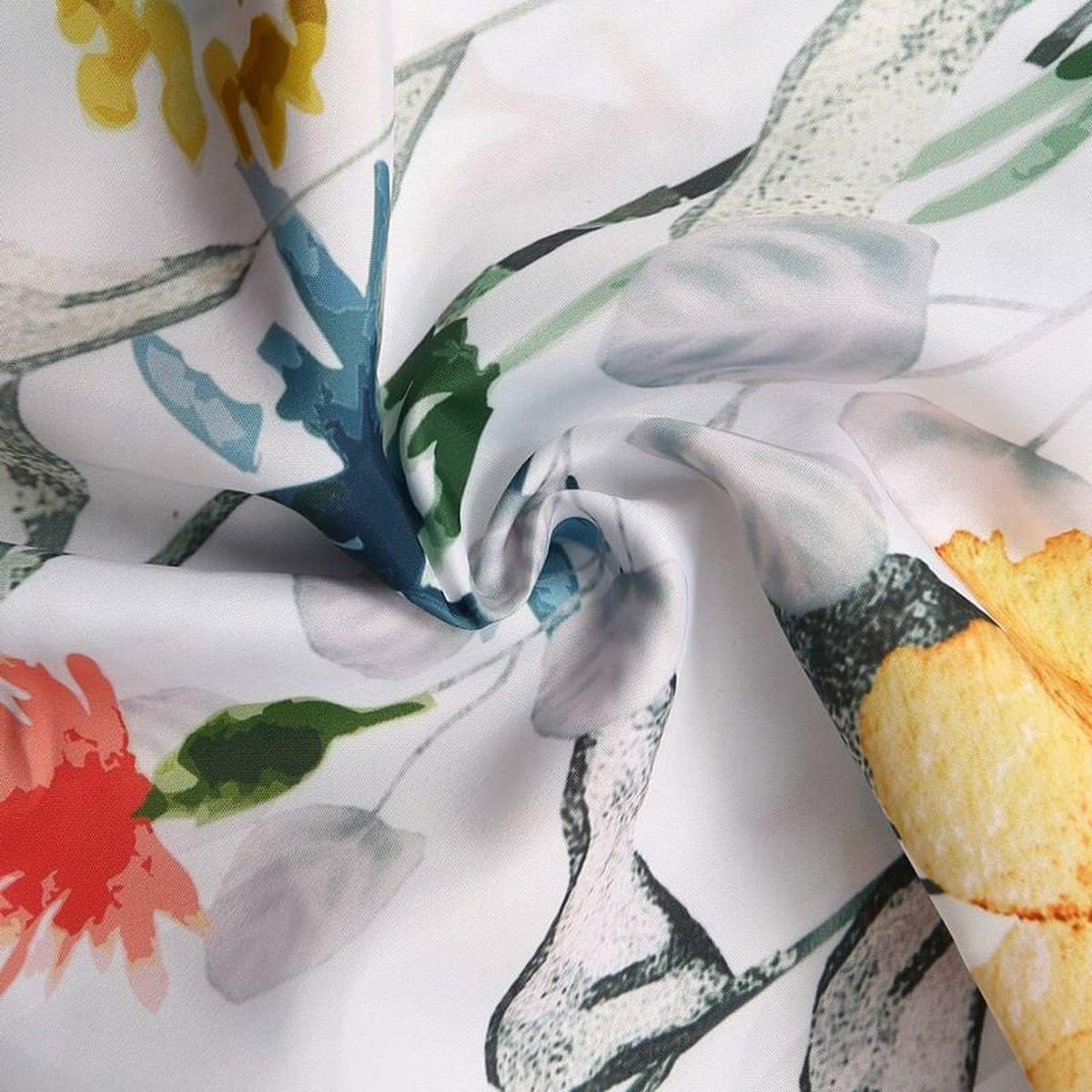 DUSCHVORHANG Stoff mit Haken Muster floral Badezimmer modern maschinenwaschbar 180 x 200 cm - Multicolor, Textil (180/200cm) - MCBOSON