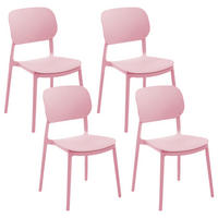 GARTENSTUHL 4er-Set Rosa Tupiza - Pink, Kunststoff (47/82/48cm) - Beliani