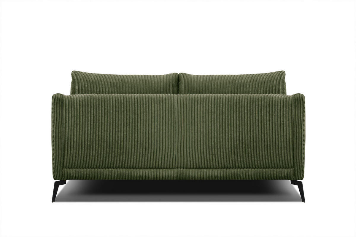 SOFA VILT 2,5-Sitzer, olivgrün - Schwarz/Olivgrün, Holzwerkstoff/Kunststoff (202/89/94cm) - Courtois Laville