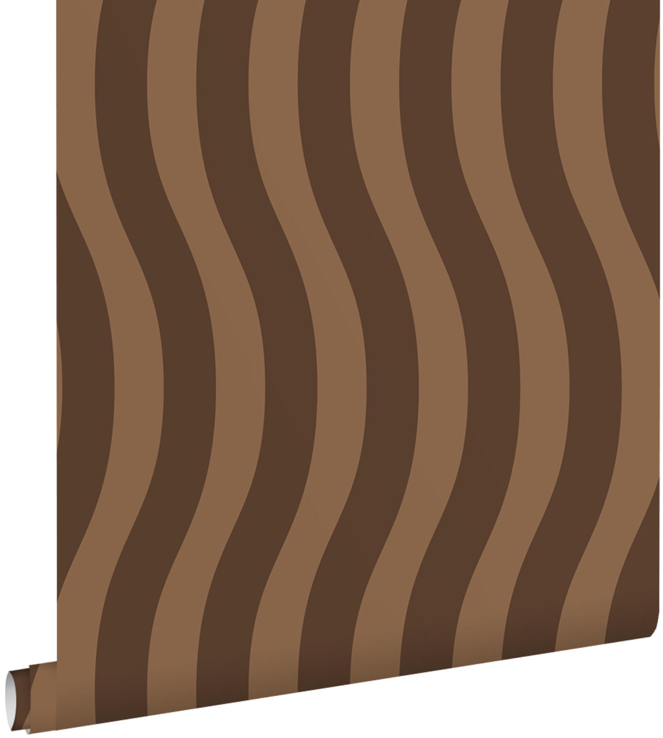 TAPETE wellenförmige Streifen 50 x 900 cm - Braun, Papier (50/900cm) - ESTAhome
