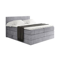 BOXSPRINGBETT mit Matratze H3|H4 und Lattenrost - VEXA KING-120x200 - Grau Monolith - Grau, Holzwerkstoff (120/200cm) - ALTDECOR