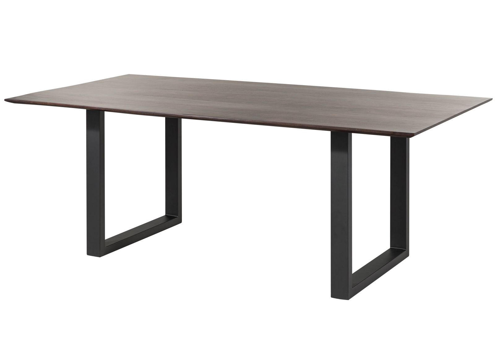 ESSTISCH Akazie 220x100 braun lackiert / U-Beine anth. matt SWISS EDGE - Anthrazit/Braun, Holz (220/100/76cm) - Massivmoebel24