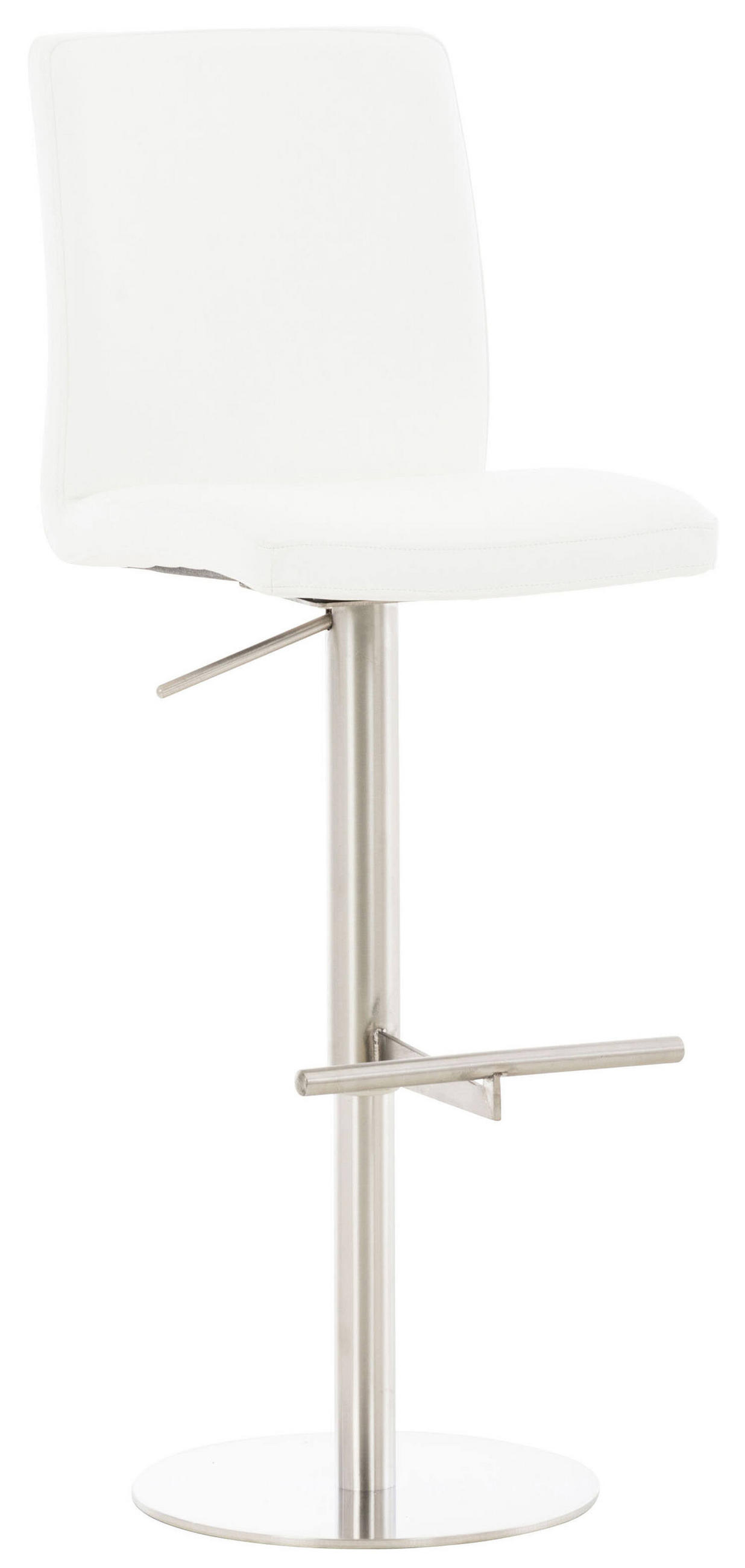 BARHOCKER Cathy, Gestell Edelstahl, Kunstleder Weiß - Chromfarben/Weiß, Kunststoff/Textil (40/100/49cm) - TPFLiving
