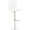 BARHOCKER Cathy, Gestell Edelstahl, Kunstleder Weiß - Chromfarben/Weiß, Kunststoff/Textil (40/100/49cm) - TPFLiving