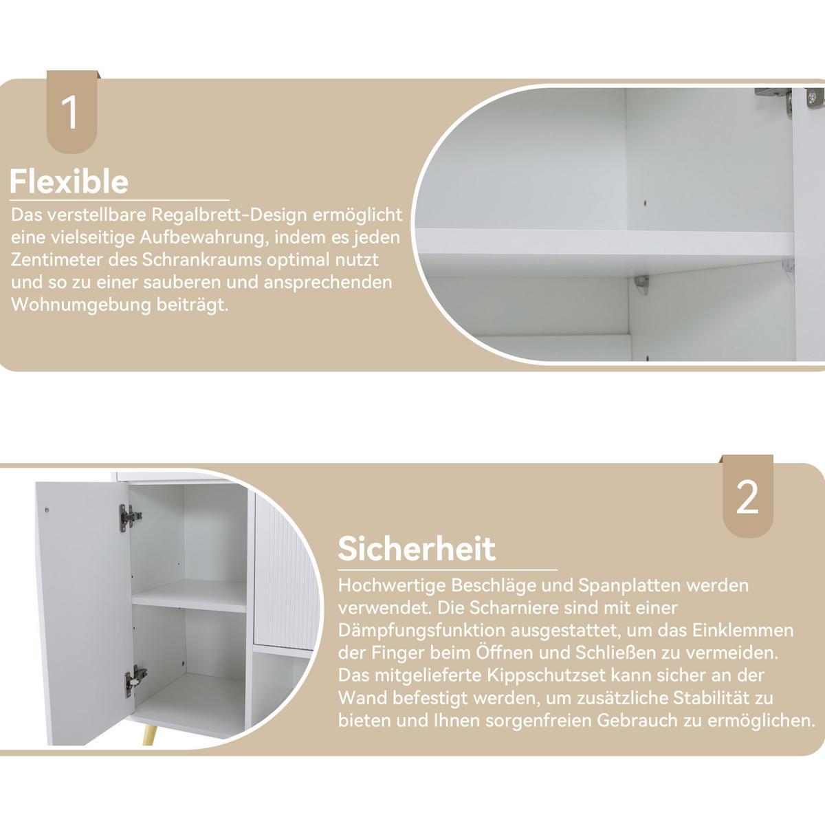 SCHUHSCHRANK 130/100/37 cm Weiß aus Spanplatte mit 2 Schubladen und 4 Türen - Weiß, Holzwerkstoff (130/100/37cm) - OKMYHOME