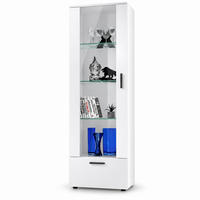 VITRINE ALESSANDRIA, Weiss - Schwarz/Weiß, Glas/Holzwerkstoff (60/192/42cm) - Komodee