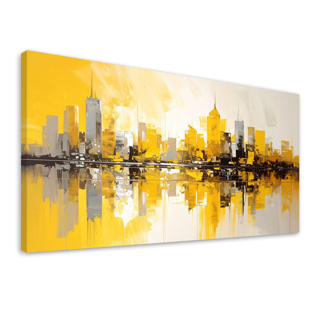 LEINWANDBILD Städte & Architektur 80x40cm - Gelb, Textil (80/40cm) - Feeby