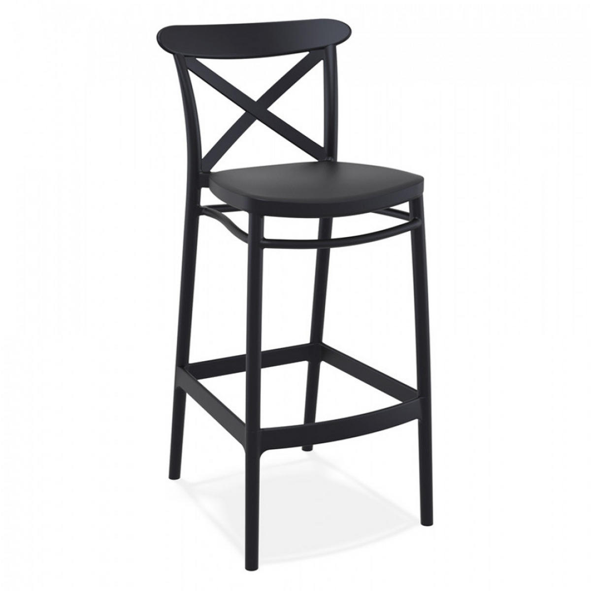 BARHOCKER Schwarz 45x106x52cm - Schwarz, Kunststoff (45/106/52cm) - AlterEgo