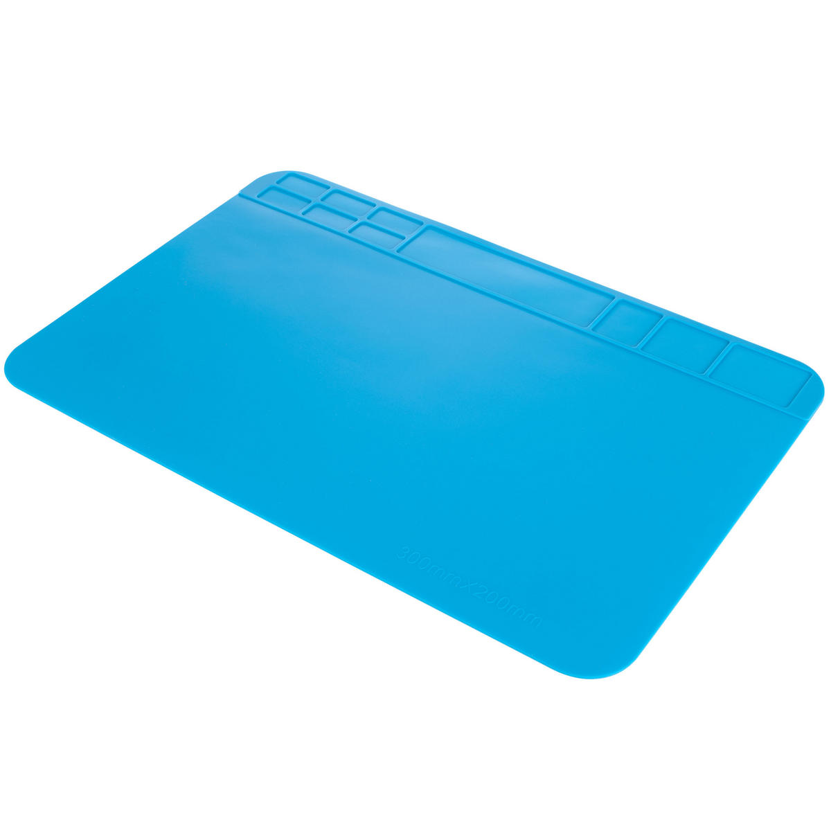 LÖTMATTE Universal - 300/200 mm, Silikon, hitzebeständig bis 500°C, ESD, Antirutsch, Organizer - Multicolor, Kunststoff/Metall (10/10/10cm)