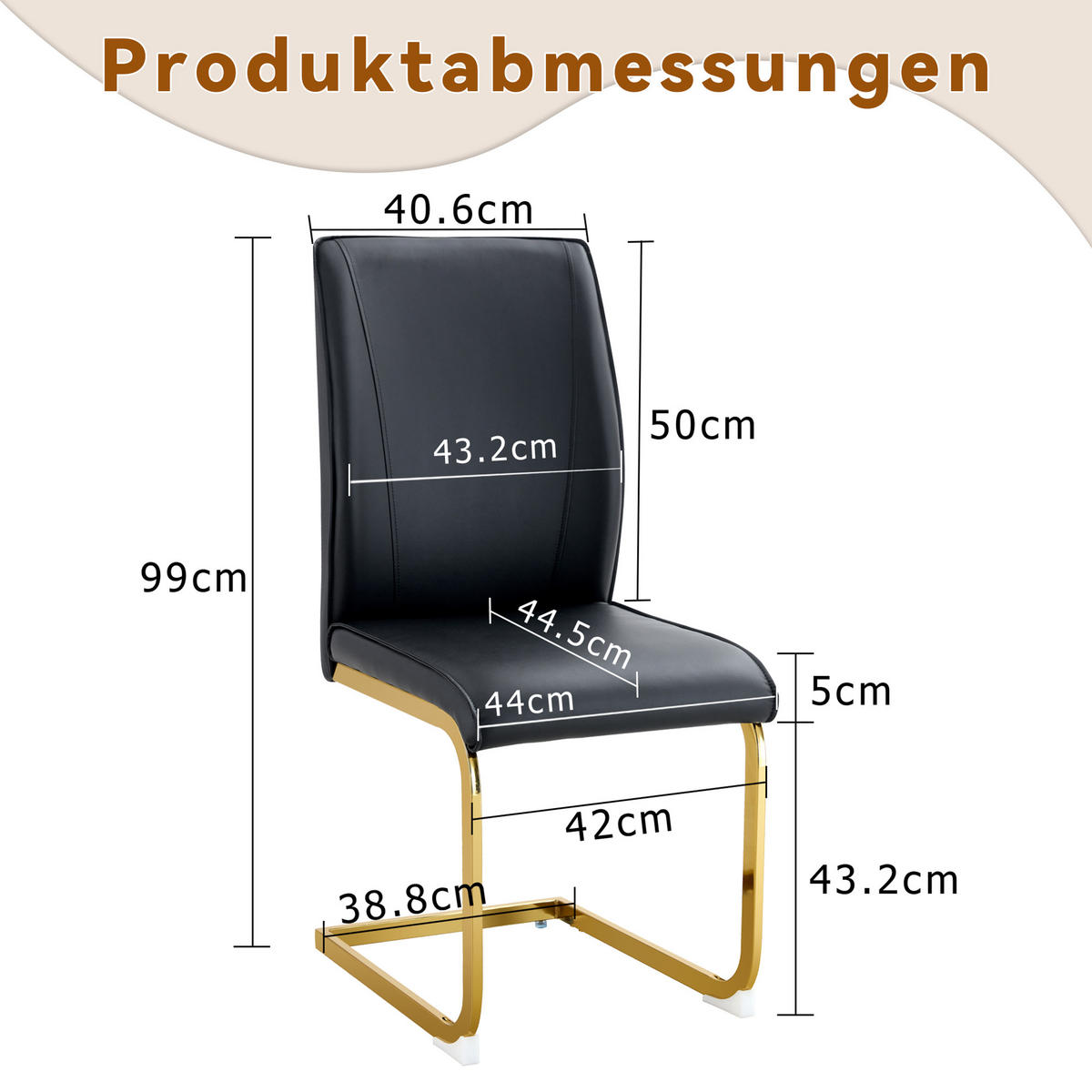 SCHWINGSTUHL DE-36538 2er-Set mit PU-Bezug und Metallbeinen Schwarz - Schwarz, Metall (44.5/99/44cm) - ComfortXL