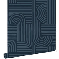 TAPETE 3D-Muster 53 cm x 10.05 m - Blau, Papier (53/1000cm) - ESTAhome
