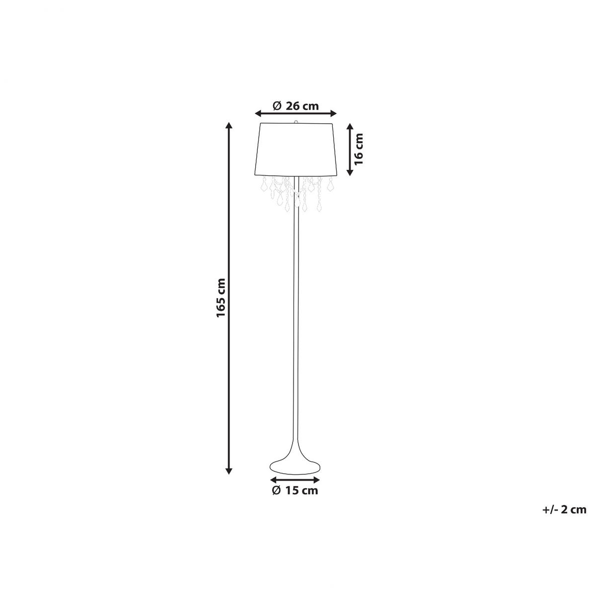 STEHLAMPE Evans 40/40/165 cm - Silberfarben, Metall (40/40/165cm) - Beliani
