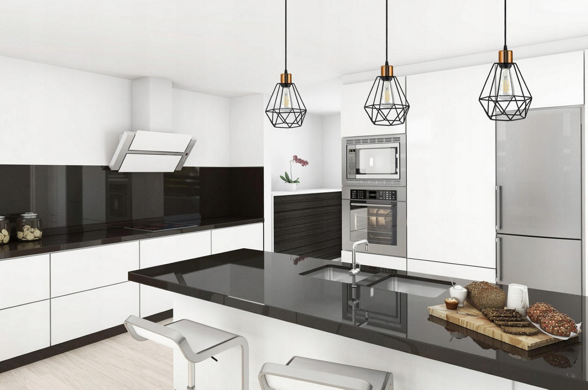 PENDELLEUCHTE EDISON II - Goldfarben/Schwarz, Metall (20/20/100cm) - kiki design