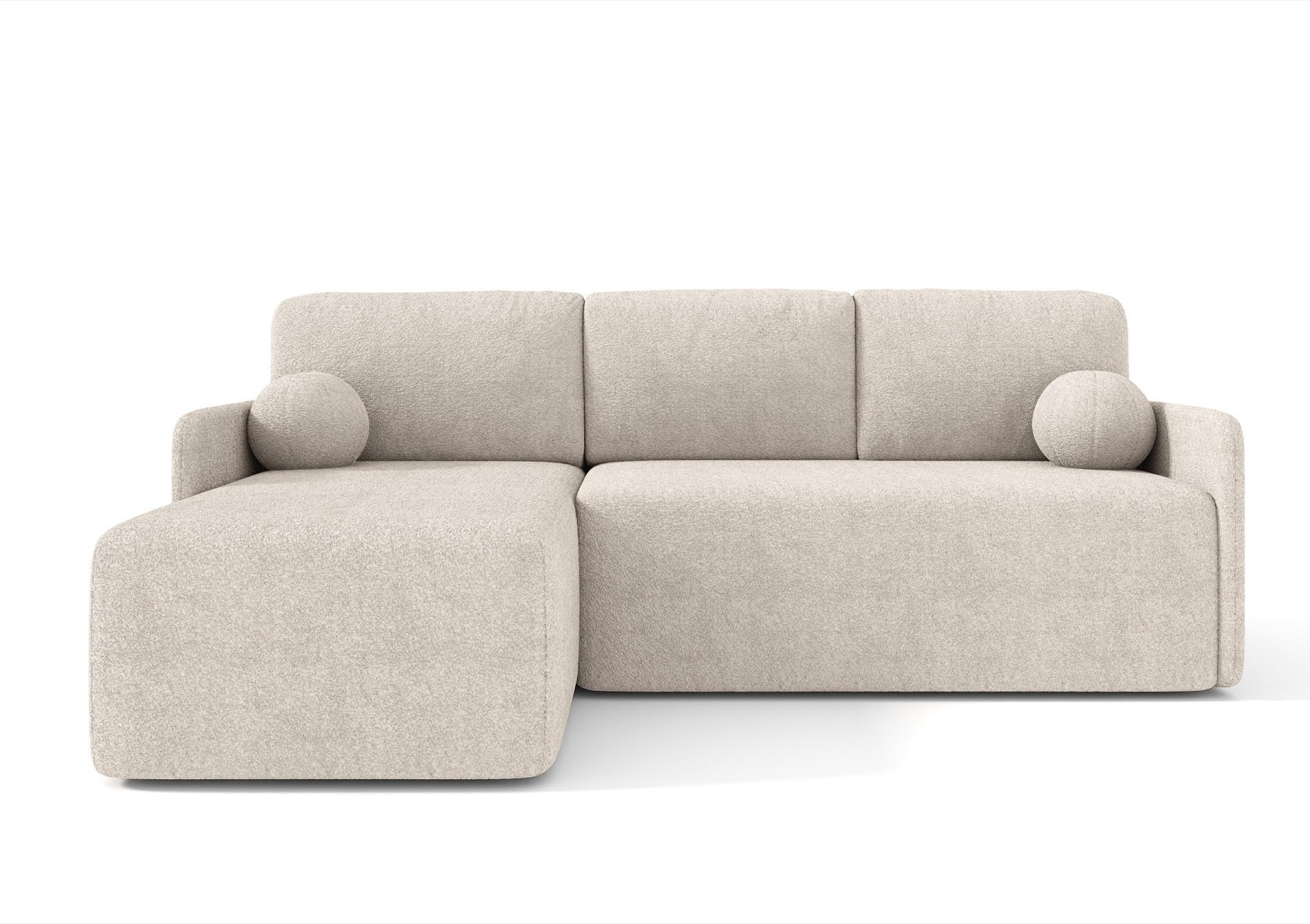 ECKSOFA Bloom Beige Bouclé - Beige, Textil (212/142cm) - Selsey