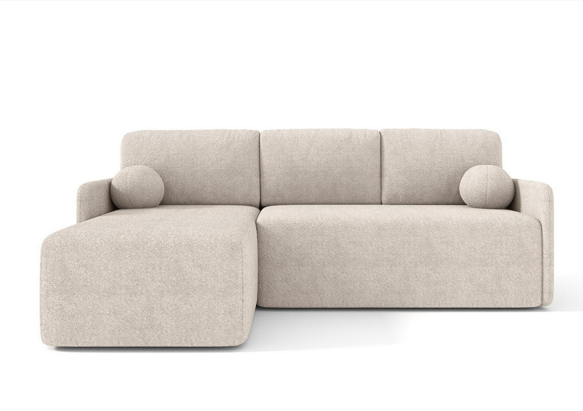 ECKSOFA Bloom Beige Bouclé - Beige, Textil (212/142cm) - Selsey