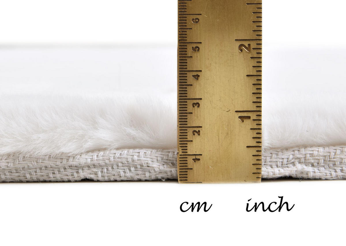 KUNSTFELLTEPPICH Chiara 60x135 cm - Weiß, Textil (60/135cm) - Gino Falcone