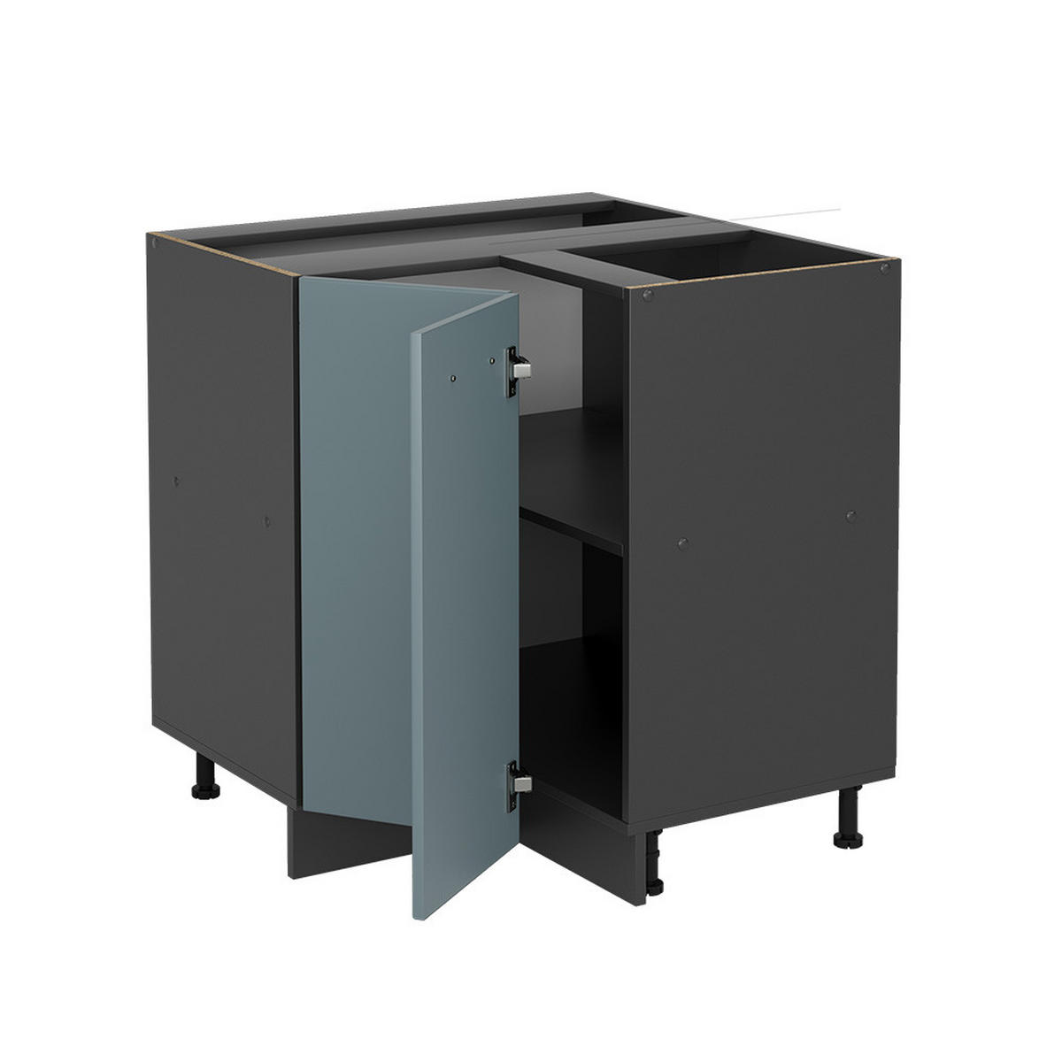 ECKUNTERSCHRANK R-Line Blau-Grau 75.6 cm ohne AP - Anthrazit/Blaugrau, Holzwerkstoff (75.6/81.6/46cm) - Vicco