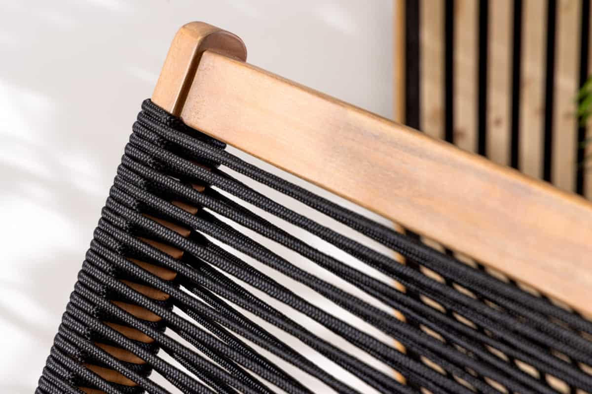 GARTENSTUHLSET BALI ROPE 2-teilig Akazie Natur|Anthrazit - Braun/Grau, Holz/Kunststoff (67/85/75cm) - riess-ambiente
