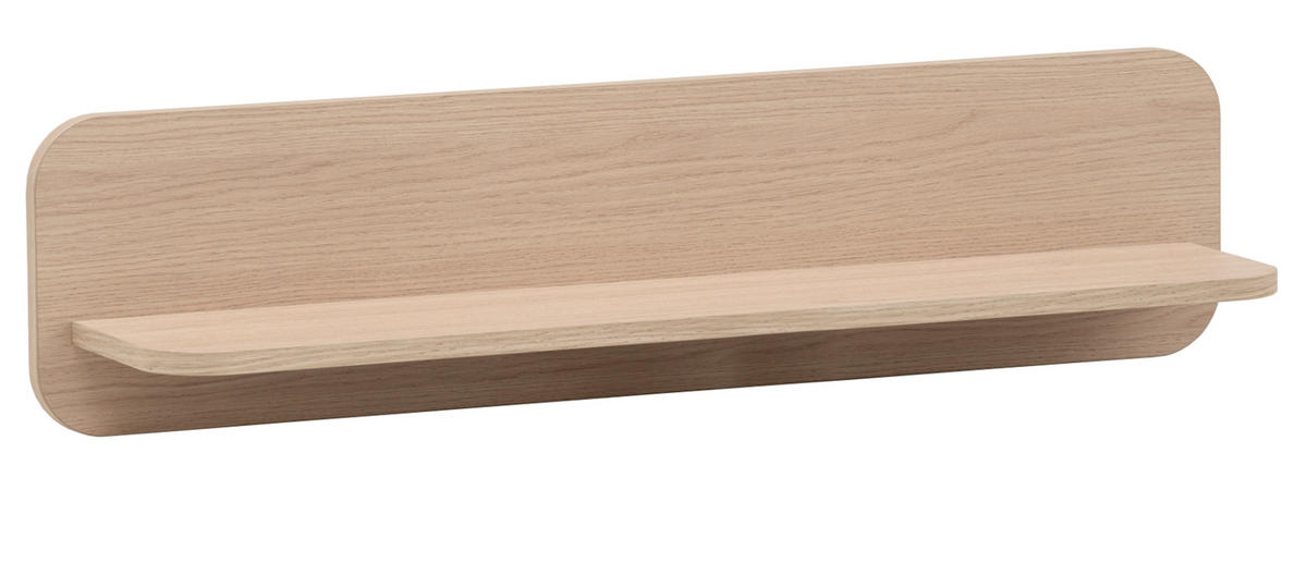 WANDBOARD Eiche natur 90 cm, Wandregal skandinavisch - Eichefarben, Holzwerkstoff/Metall (90/22/19cm) - Furn.Design