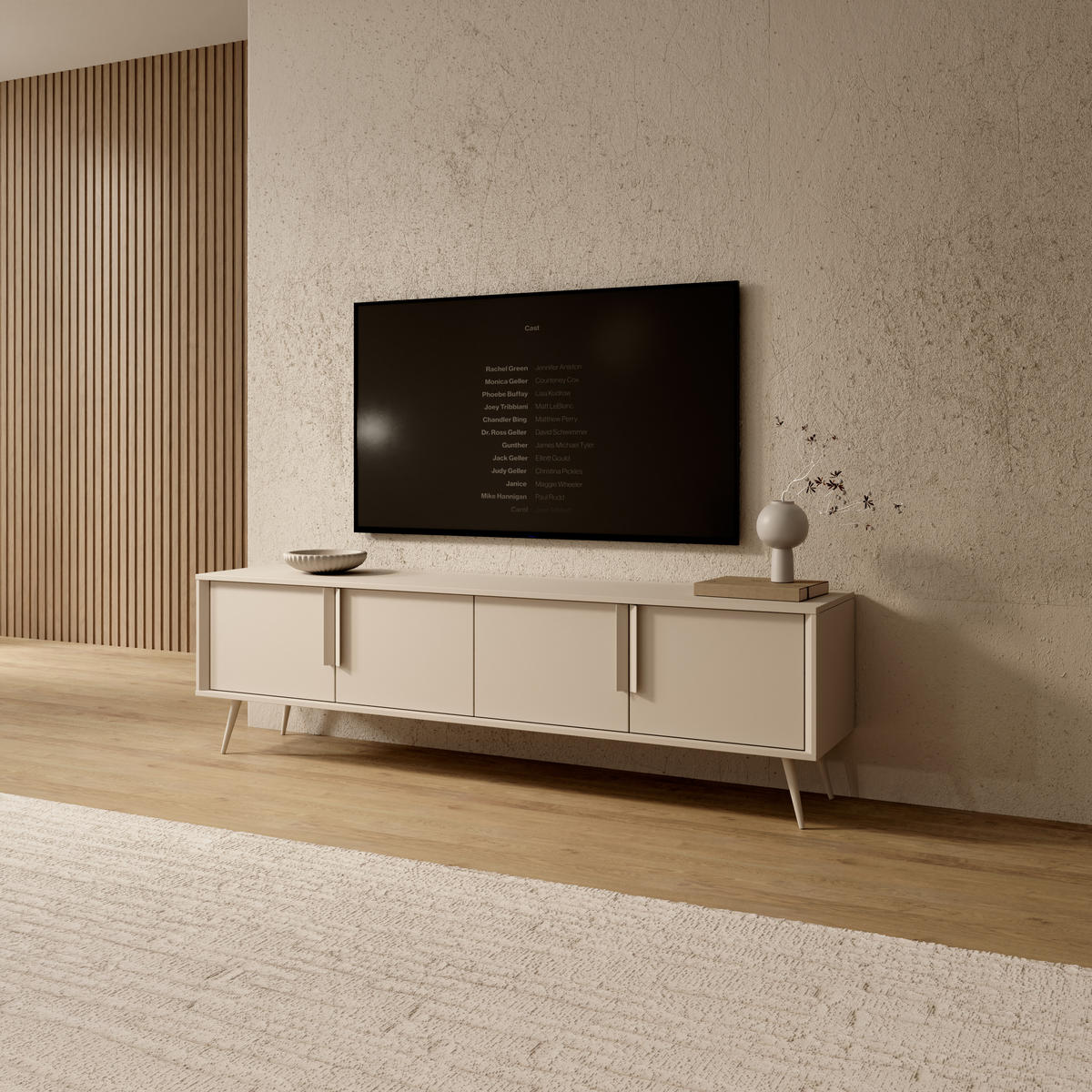 TV-SCHRANK: Kaschmir, 186,5 x 54,2 x 40 cm - Kaschmir, Holzwerkstoff (186.5/54.2/40cm) - 3XE LIVING