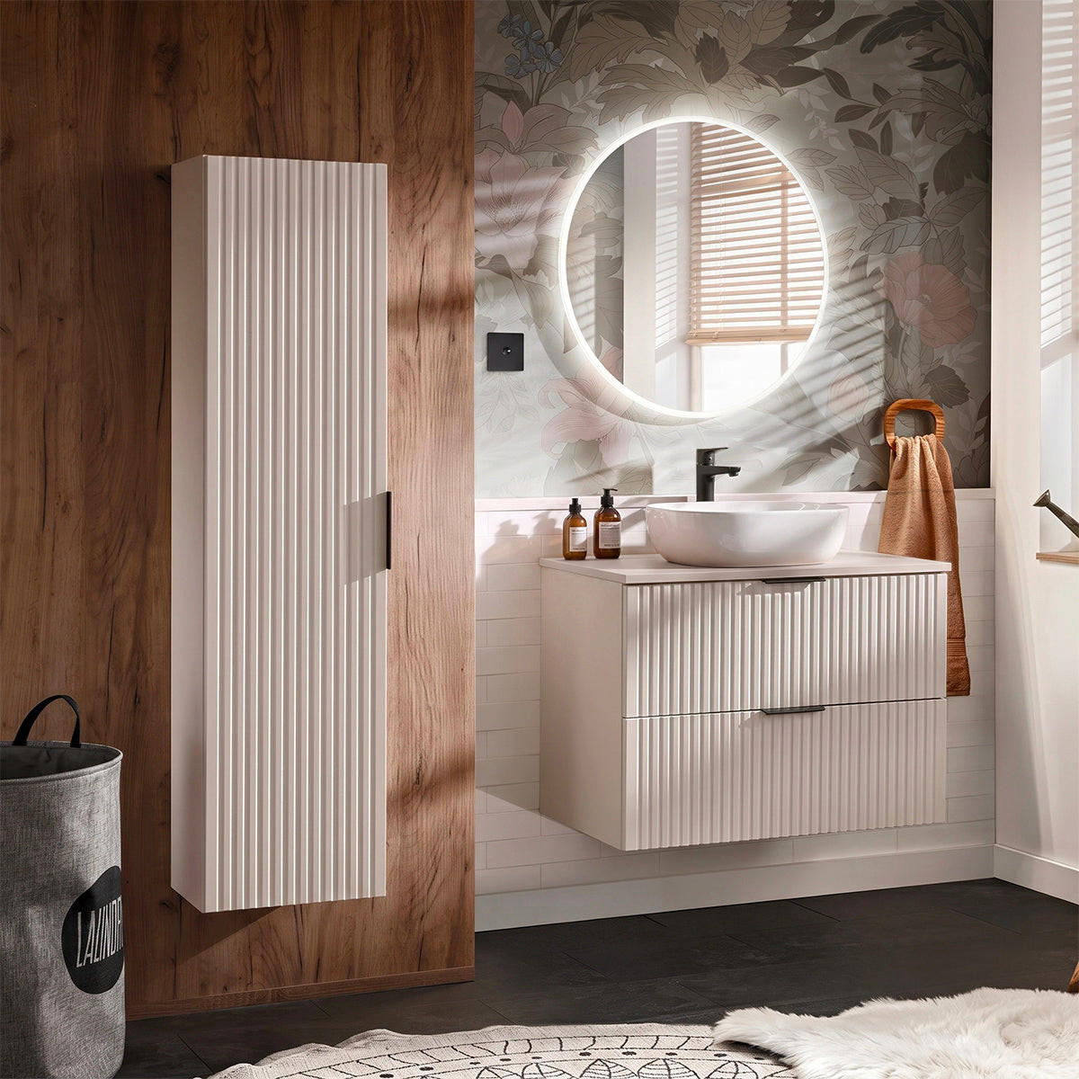 BADMÖBEL 80.6cm Adriel 2er-Set Beige - Kaschmir, Holzwerkstoff (80.6/59/46cm) - Petits-meubles