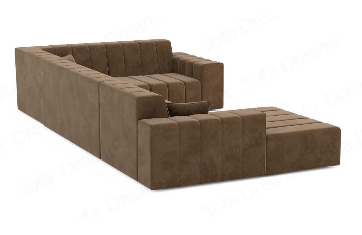WOHNLANDSCHAFT Astra Braun Samtstoff - Braun, Kunststoff (326/73/186cm)