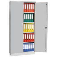 AKTENSCHRANK Beetle 4 Fachböden 195x92x42 cm Grau - Grau, Metall (92/195/42cm)