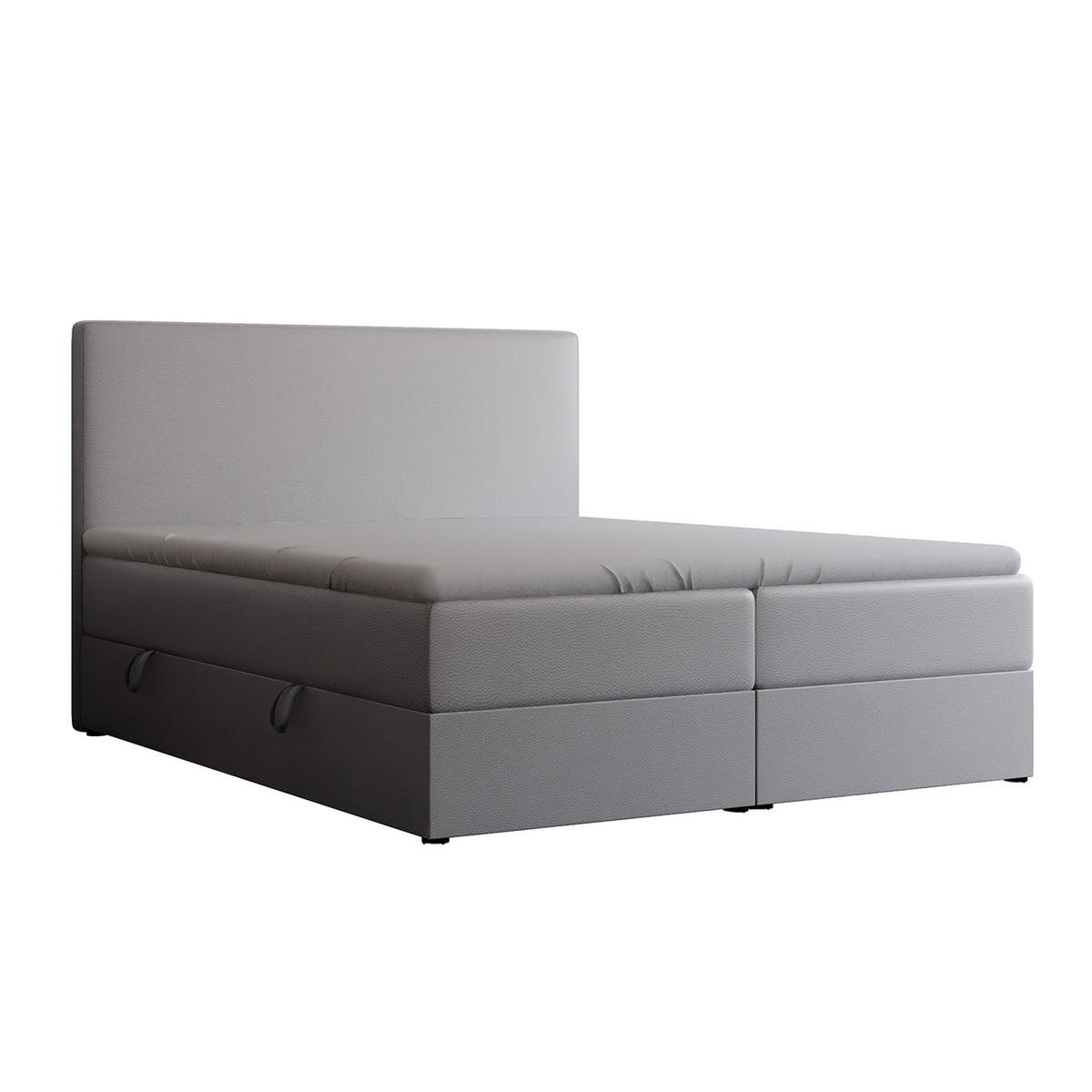 BOXBETT 200x200 cm mit Topper - Grau, Holzwerkstoff/Textil (200/200cm) - Idohome