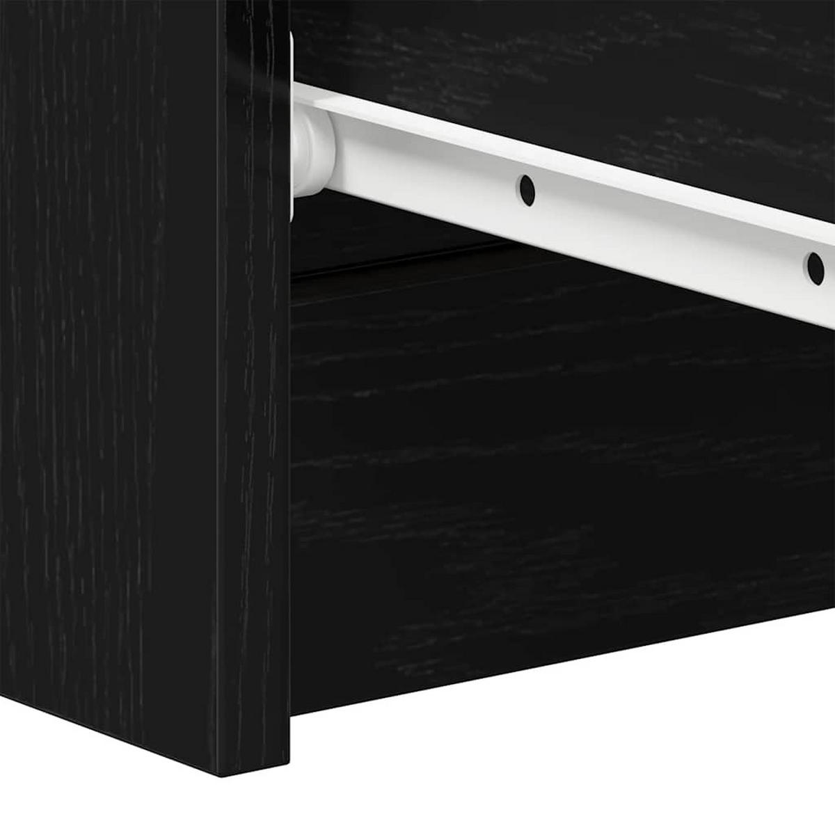 SIDEBOARD Schwarz Eichen-Optik 60/35/98,5 Cm Holzwerkstoff - Schwarz, Holzwerkstoff (35/98.5/60cm) - vidaXL